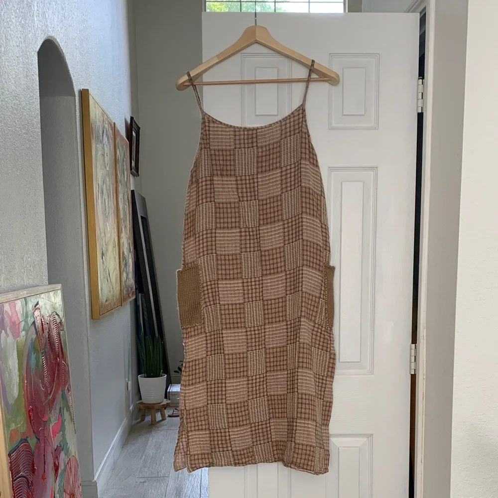 UNIF | Patchwork Knit Pocket Dress | Sz XL – Earthy Tones, Rare & Cozy! Like New - Picture 4 of 9